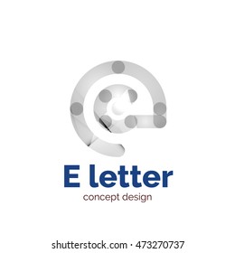 Vector letter concept logo template, abstract business icon. Created with transparent overlapping wave elements, elegant design