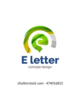 Vector letter concept logo template, abstract business icon. Created with transparent overlapping wave elements, elegant design