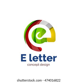 Vector letter concept logo template, abstract business icon. Created with transparent overlapping wave elements, elegant design