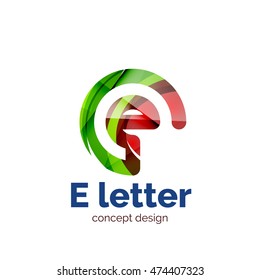 Vector letter concept logo template, abstract business icon. Created with transparent overlapping wave elements, elegant design