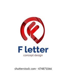 Vector letter concept logo template, abstract business icon. Created with transparent overlapping wave elements, elegant design