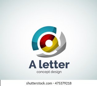 Vector A letter concept logo template, abstract business icon