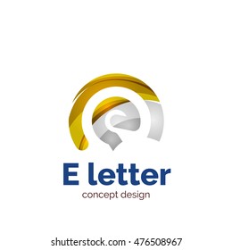 Vector letter concept logo template, abstract business icon. Created with transparent overlapping wave elements, elegant design