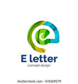 Plantilla de logotipo de concepto de letra vectorial, icono comercial abstracto. Creado con elementos de onda superpuestos transparentes, diseño elegante
