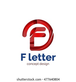 Vector letter concept logo template, abstract business icon. Created with transparent overlapping wave elements, elegant design