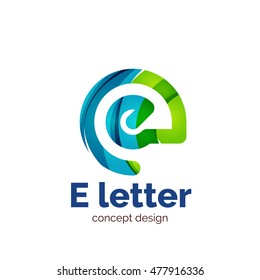 Logo-Vorlage für Vektorbriefe, abstraktes Business-Symbol. Kreiert mit transparenten, überlappenden Wellenelementen, elegantem Design