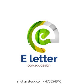 Vector letter concept logo template, abstract business icon. Created with transparent overlapping wave elements, elegant design