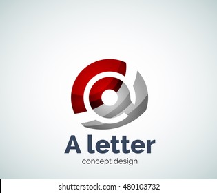 Vector A letter concept logo template, abstract business icon