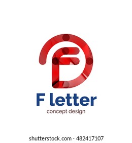 Vector letter concept logo template, abstract business icon. Created with transparent overlapping wave elements, elegant design