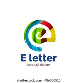 Vector letter concept logo template, abstract business icon. Created with transparent overlapping wave elements, elegant design