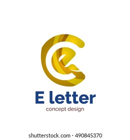 Vector letter concept logo template, abstract business icon. Created with transparent overlapping wave elements, elegant design