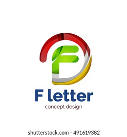 Plantilla de logotipo de concepto de letra vectorial, icono comercial abstracto. Creado con elementos de onda superpuestos transparentes, diseño elegante