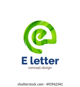 Vector letter concept logo template, abstract business icon. Created with transparent overlapping wave elements, elegant design