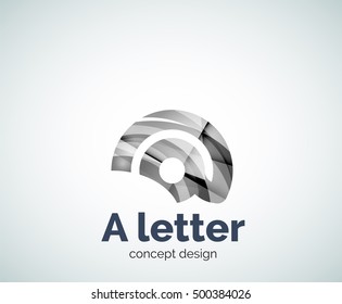 Vector A letter concept logo template, abstract business icon