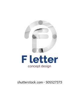 Vector letter concept logo template, abstract business icon. Created with transparent overlapping wave elements, elegant design
