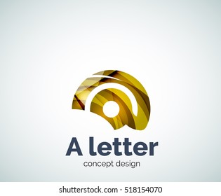 Vector A letter concept logo template, abstract business icon