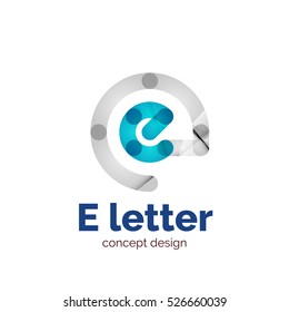 Plantilla de logotipo de concepto de letra vectorial, icono comercial abstracto. Creado con elementos de onda superpuestos transparentes, diseño elegante