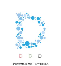 Vector Letter D Alphabet Typo Font Geometric Bubble Circle Sphere Ball Pattern Logo Icon Brand Symbol Shape Object Element Professional Corporate Identity Modern Business