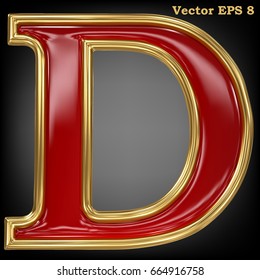 Vector Letter D Gold Solid Alphabet Stock Vector (Royalty Free ...