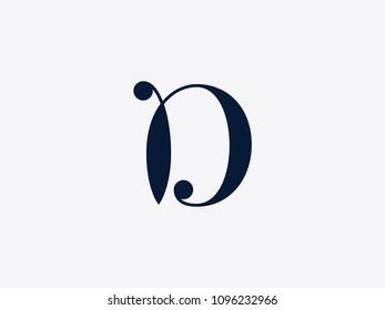 Vector letter D logo design template. Alphabet label for branding and identity. Lettering linear emblem sign isolated on background. ABC typeface character symbol illustration