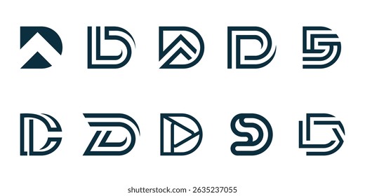 vector letter d logo premium template bundle