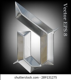 Vector letter d from metal gothic alphabet. Lovercase metal font collection EPS 8