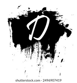 Vector Letter D in the middle of Brush Strokes, Element for graphic design