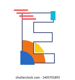 Vector letter D. Modern abstract font. Vector illustration EPS10