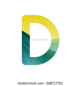 Vector letter D with modern colorful texture