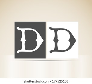 Vector letter D sign alphabet