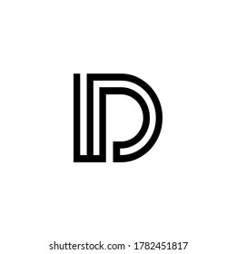 Vector Letter dd uppercase minimalist art monogram. Creative Maze vector linear for Title, Header, Lettering, Logo. Labyrinth Line art style on white background. Modern Design.