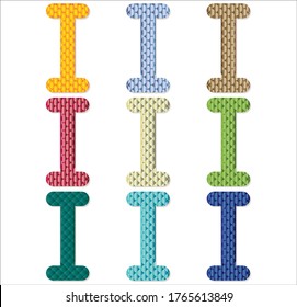 Vector letter I with different color. Adobe Illustrator.