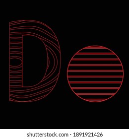 vector letter DO in red with an O like the sun for streetwear or to complement the design