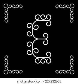 Vector letter E of the alphabet! For use in web, logo, greeting cards and more