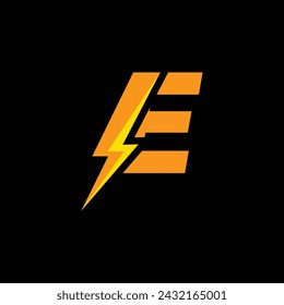 Vector letter e bolt logo design template inspiration, vector illustration.
