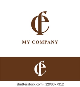 Vector letter E and F logo