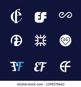 Vector letter E and F logo