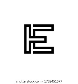 Vector Letter ee uppercase minimalist art monogram. Creative Maze vector linear for Title, Header, Lettering, Logo. Labyrinth Line art style on white background. Modern Design.