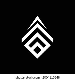 vector letter A with elegant crest pattern