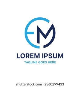 Vector letter EM modern logo design template