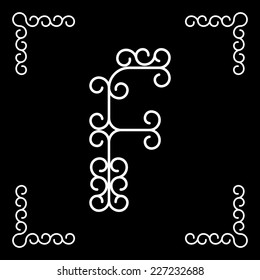Vector letter F of the alphabet! For use in web, logo, greeting cards and more