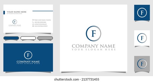 Letra vectorial F Estilo de círculo con plantilla de diseños de marca Símbolo de icono Diseño gráfico para empresas