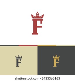 Vector letter F crown logo design template inspiration, vector illustration.