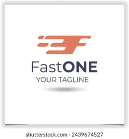 Vector letter F fast delivery logo template