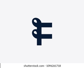 Vector letter F logo design template. Alphabet label for branding and identity. Lettering emblem sign isolated on background. ABC typeface character symbol illustration