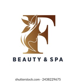 Vector letter f logo design for beauty with creative style