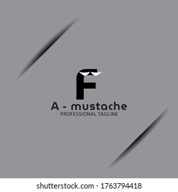 Vector Letter F logo templates isolated on gray background. Modern mustache Design. 