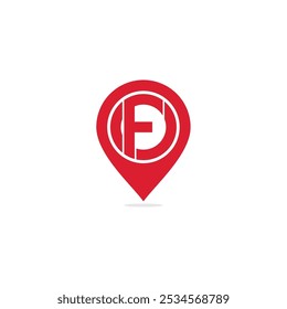 Vector letter F pin point logo design template inspiration, vector illustration.
