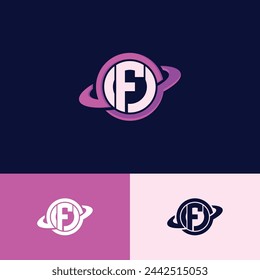 Vector de la letra F Planets logo diseño plantilla inspiración, ilustración vectorial.
