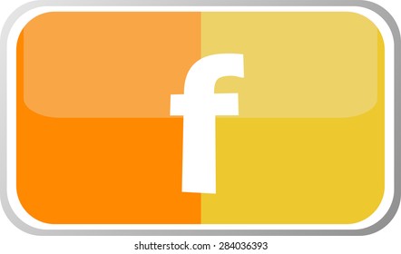 vector letter F style in the web button isolated on white